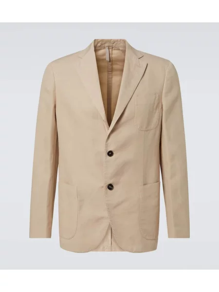 Laneni laneni blazer Incotex bež