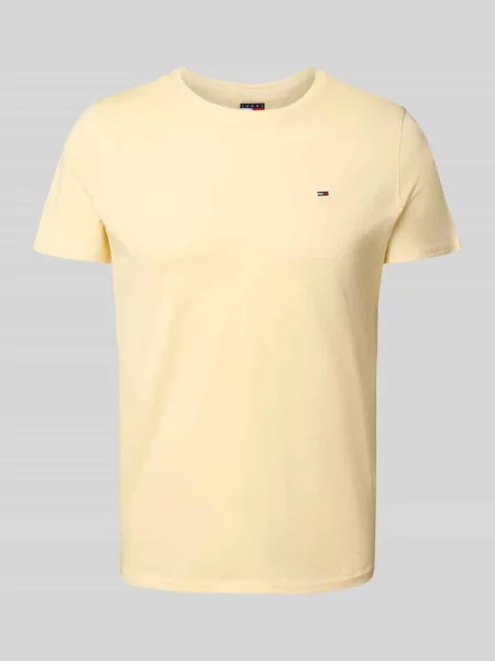 T-shirt o kroju regular fit z czystej bawełny Tommy Jeans beżowa