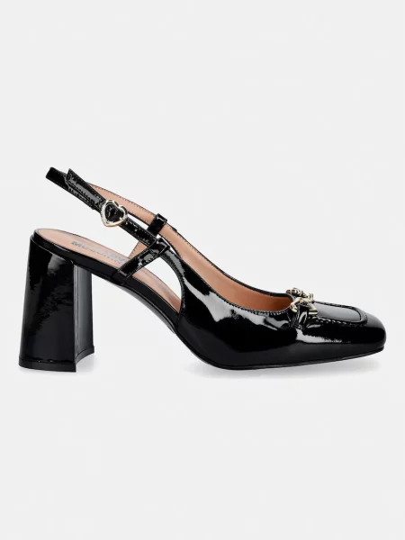 Love Moschino lodičky kožené čierna