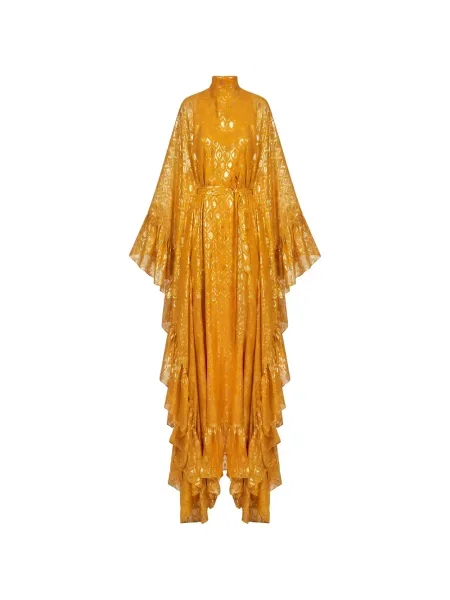 Rochie maxi Taller Marmo cu volane galben