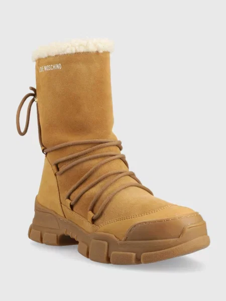 Замшеві чоботи Love Moschino бежевий