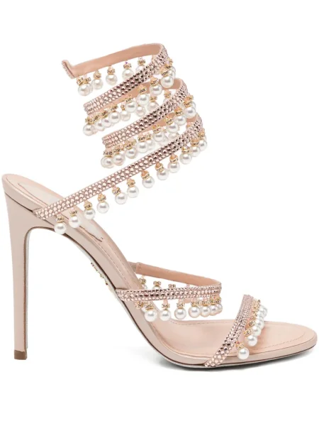 Sandale Rene Caovilla de cristal roz