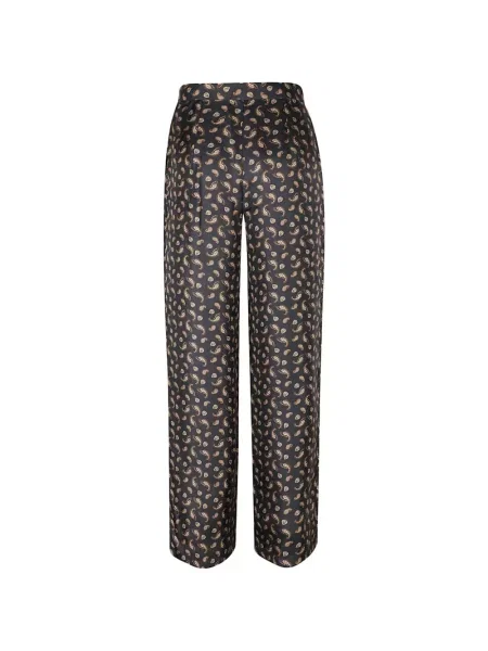 Μεταξωτό παντελόνι Max Mara με σχέδιο paisley μπλε