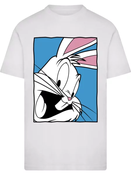 Merchcode Póló Looney Tunes Bugs Bunny Funny Face kék / rózsaszín piszkosfehér fehér