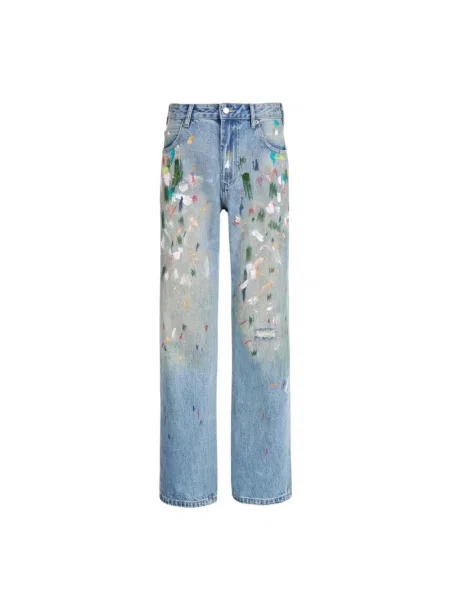 Jeansy straight leg Found niebieskie