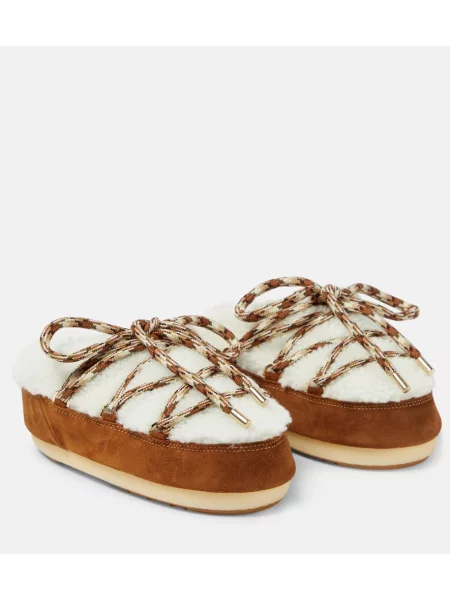 Mules Moon Boot iz semiša bela