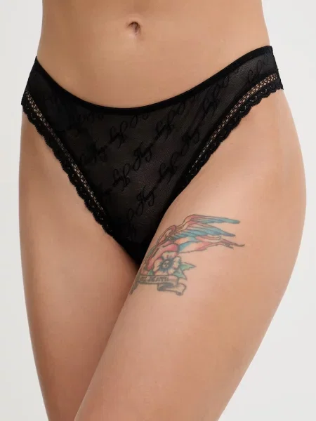 HUGO brazilky LACY THONG černé