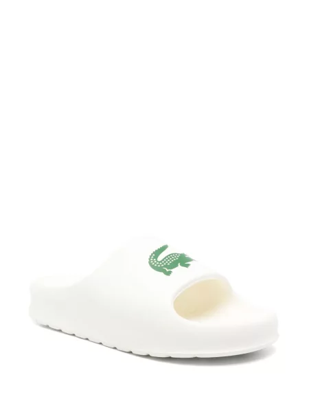 Papuci Lacoste cu imagine alb