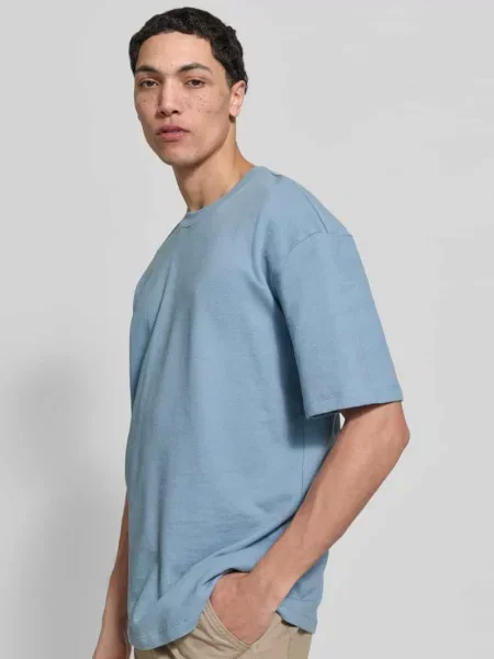 T-shirt z okrągłym dekoltem model KAISER' Blend niebieska