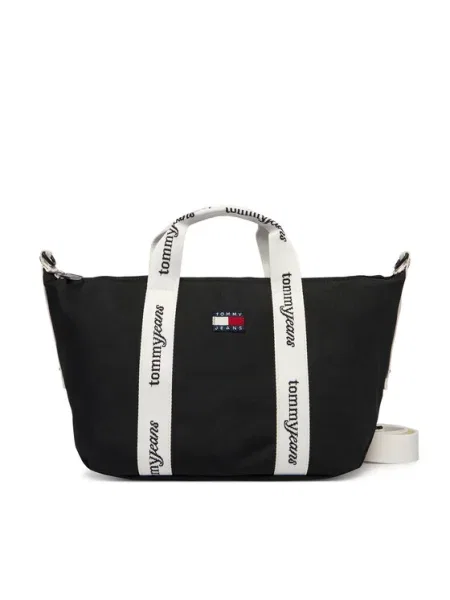 Táska Tommy Jeans Ess Daily Mini Tote Fekete fehér