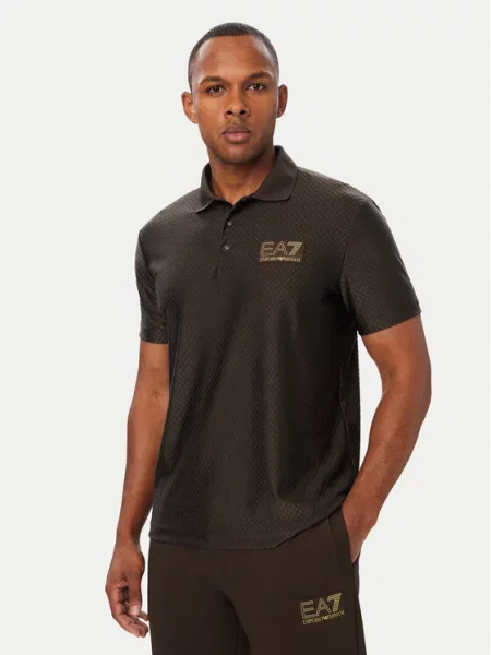 Emporio Armani Polo ciemny brązowy