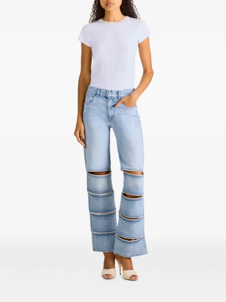 Blugi Contessa Mills din piele albastru
