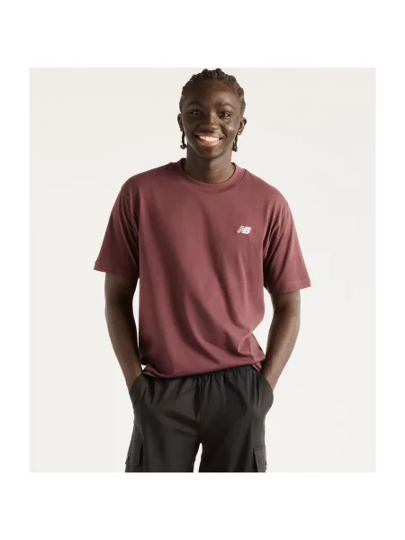 Koszulka z krótkim rękawem New Balance Small Logo bordowa S czerwona