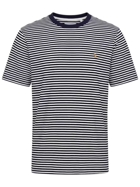 FARAH Tricou CASTLE bleumarin alb