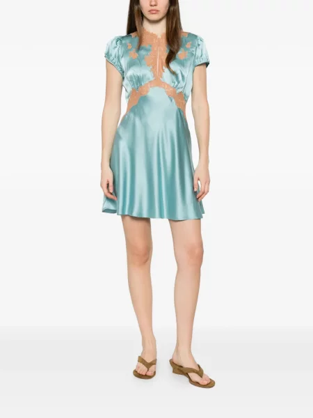 Rochie mini Dôen din dantelă albastru