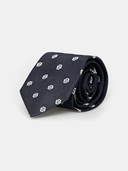 BOSS BLACK De mătase cravată H-TIE negru