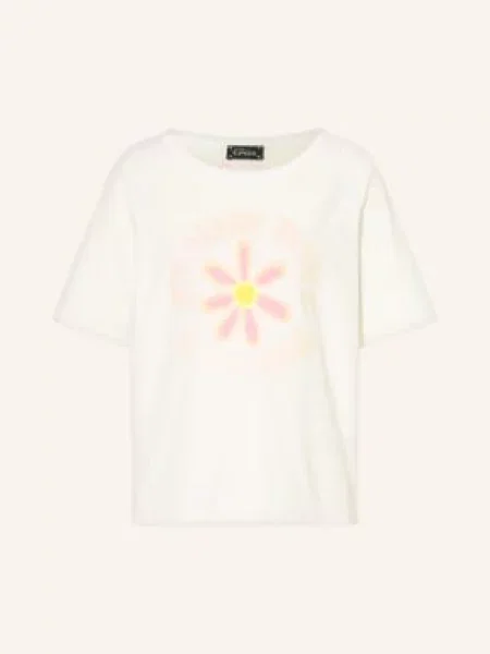 Grace Koszulka Frotte Z Cekinami weiss pomarańczowa