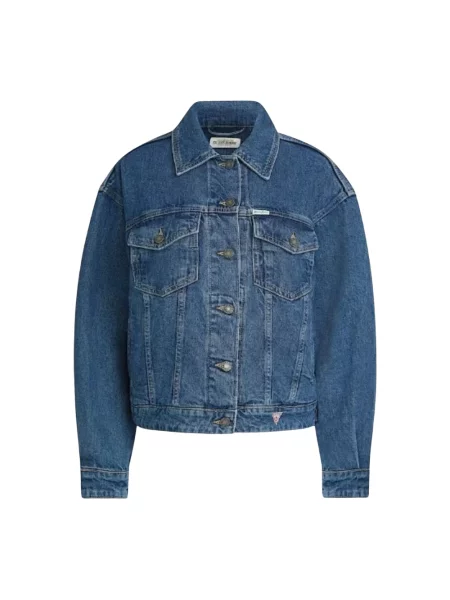 Kurtka Guess JEANS Oversize Trucker Jacket Gj Medium Wash S niebieska