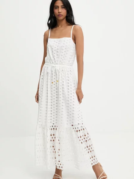 Answear Lab rochie din maxi evazati alb