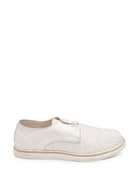 Pantofi derby Guidi din piele alb