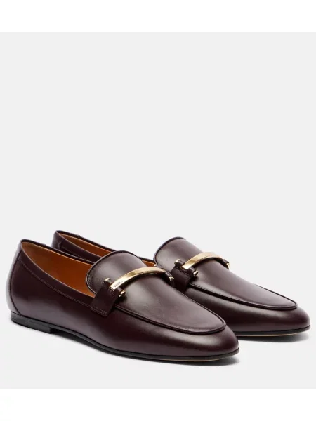 Pantofi loafer Tod's din piele bordo