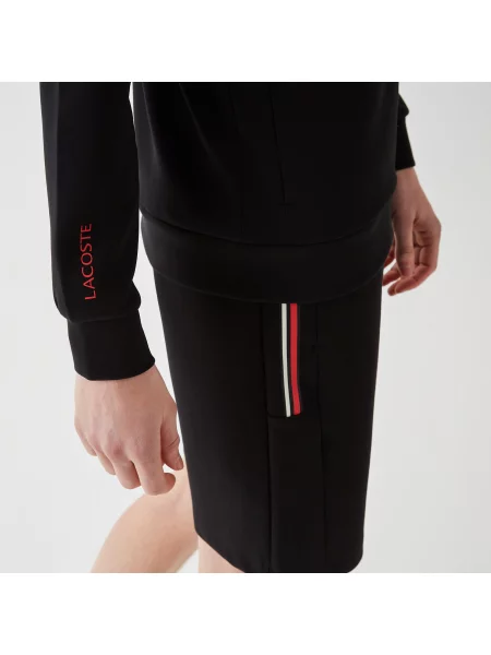 Lacoste Bluza Z Zamkiem Z Nadrukiem Slim Fit czarna