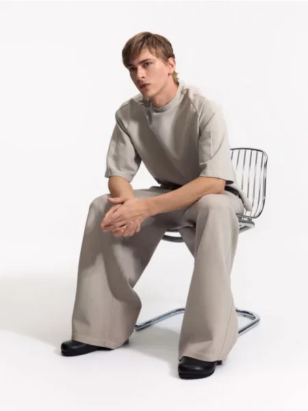 Reserved Pantaloni loose deschis gri