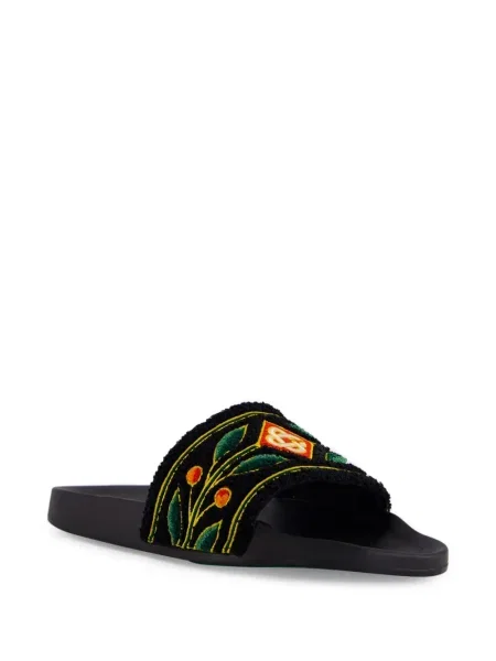 Sandale Casablanca din material terry negru