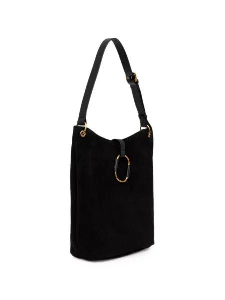 Τσάντα shopper Twinset σουέτ μαύρο