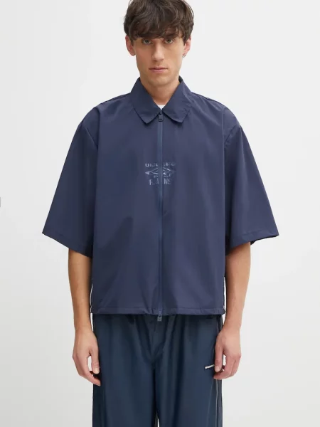 Rains koszula Rains x Umbro relaxed z kołnierzykiem klasycznym niebieski