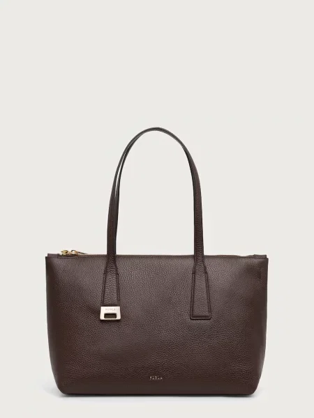 Furla De piele geantă shopper Furla Olivia maro