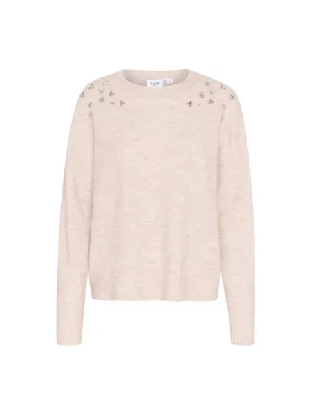 Sweter Saint Tropez w kolorze melanż beżowy