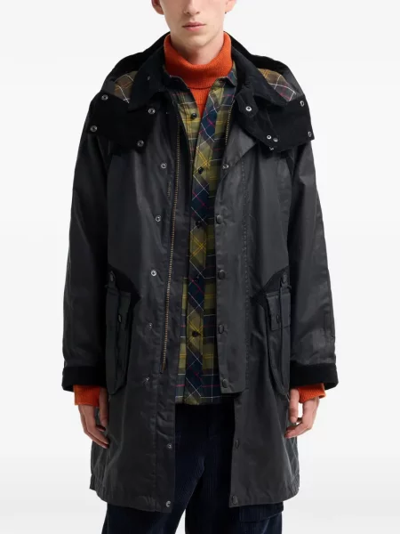 Palton Barbour cu glugă negru