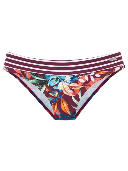 VENICE BEACH Slip costum de baie cyan / portocaliu / roșu bordeaux alb