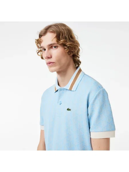 Поло Lacoste голубое