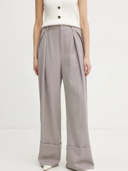 Victoria Beckham pantaloni de lana lat high waist violet