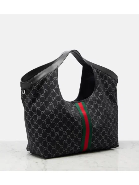 Geantă shopper Gucci din canvas negru