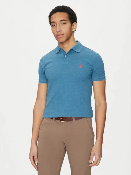 Polo Ralph Lauren Поло Slim Fit блакитний