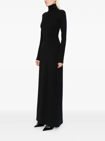 Rochie Xenia Magera din jerseu de costum negru
