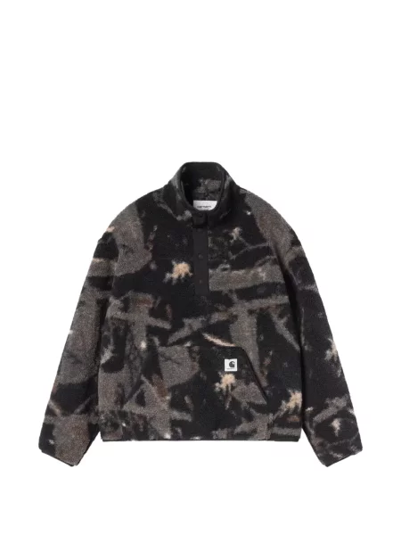 Hanorac din fleece Carhartt Wip din fleece cu imagine negru