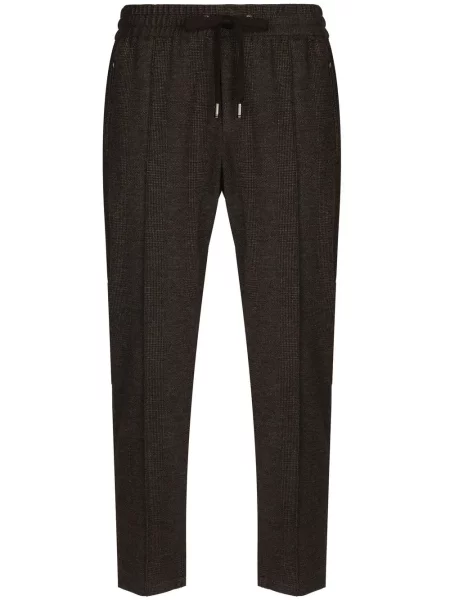 Kostkované kalhoty jogger Dolce & Gabbana s potiskem šedé