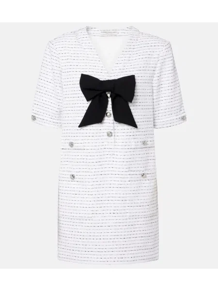 Rochie Alessandra Rich din tweed alb