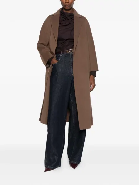 Cu centură palton 's Max Mara cu rever maro