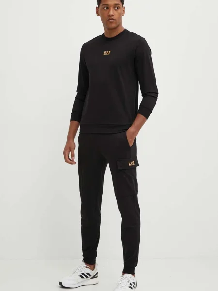 Emporio Armani pantaloni de trening din cu imprimeu negru