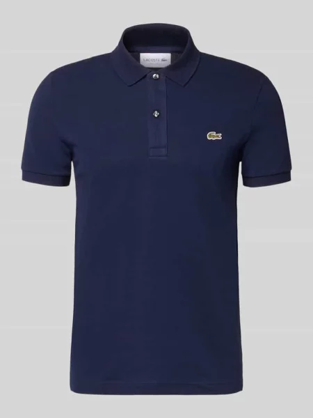 Koszulka polo o kroju slim fit z czystej bawełny Lacoste niebieska