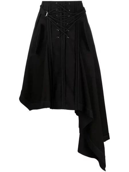 Fustă Monse cu șireturi din dantelă negru