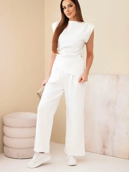 Bluzka Kesi Włoski asymetryczna biała