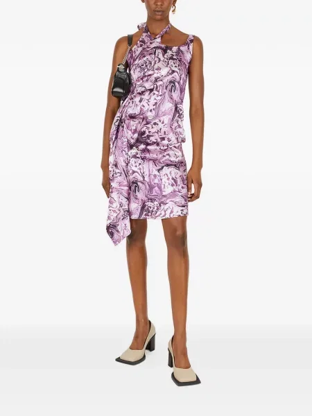 Rochie midi Ninamounah cu volane roz