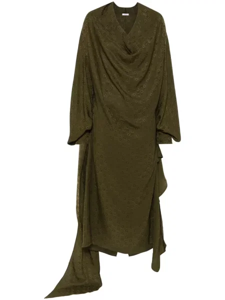Rochie Ferragamo de mătase de costum verde