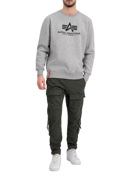 ALPHA INDUSTRIES Majica svetlo siva črna